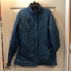 Isis You are a Goddess Lightweight Blue Wind/Waterproof Quilted Jacket, Size 12